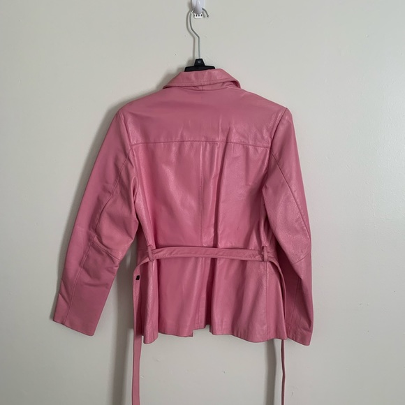 Wilsons Leather Maxima bubblegum pink genuine leather jacket women’s size Medium - Picture 5 of 7